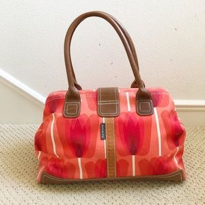Orla Kiely Red/Orange Tulip-Print Canvas Bag